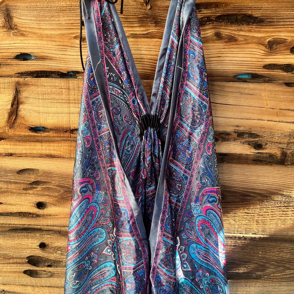 PEARL | Vibrant Paisley Halter Dress OSFM - Picture 5 of 6